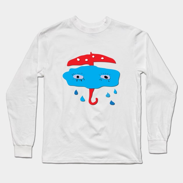 Mushroom umbrella for shiny rainy days Long Sleeve T-Shirt by jumitu404